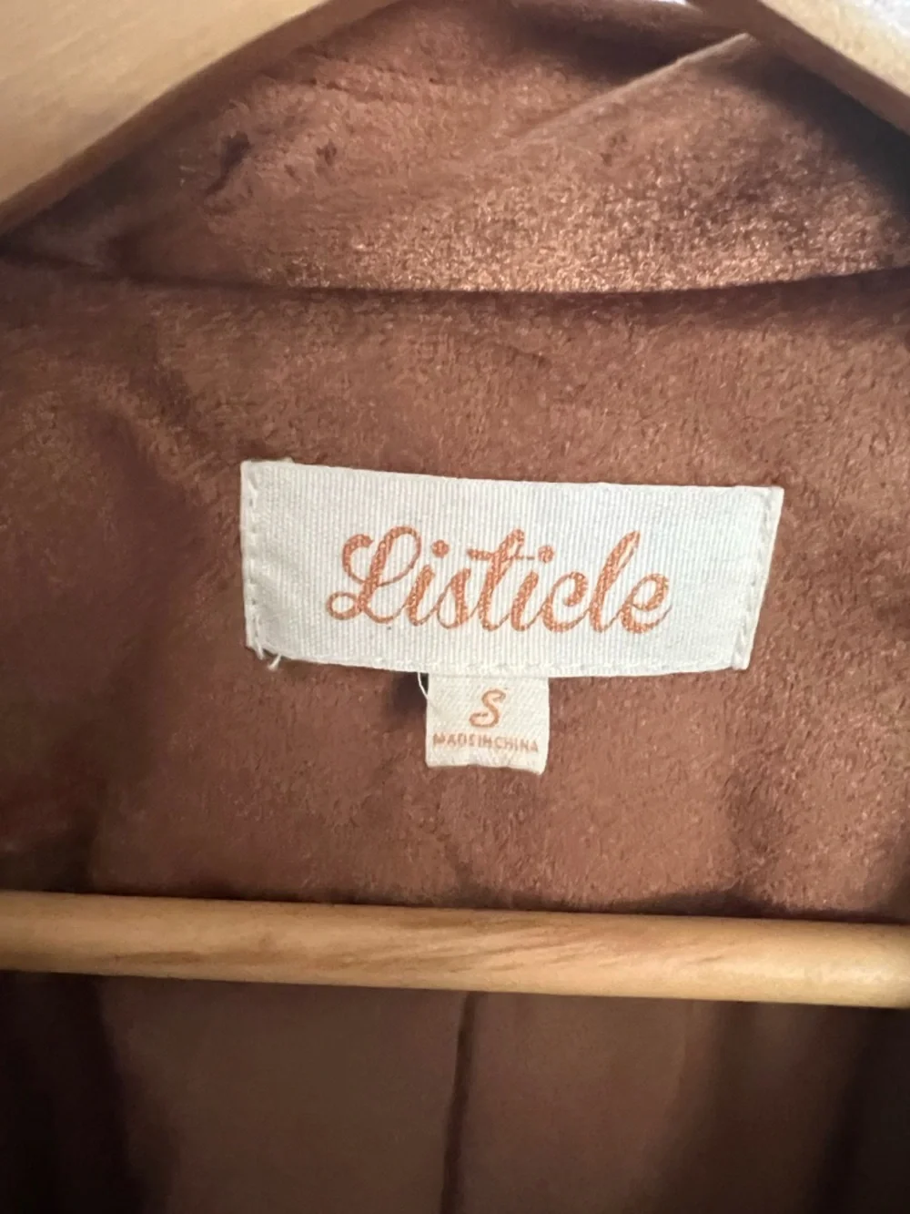 Listicle Brown Velvet Trench Coat - Picture 3 of 3